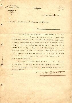 0066 - Circular Defunción, Ministerio de Hacienda, Justicia y Obras públicas Santa Fe