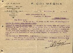 0192 - Pedido recibido; Imprenta "La Minierva" de E. Colmegna