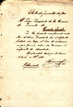 0157 - Consulta sobre alumbrado público, Comisión de Fomento de Elortondo, Secretario Domingo Carricart, presidente firma ilegible