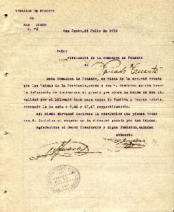 0128 - Actitud tomada por Usinas de la provincia; Comisión de Fomento de San Justo, Santa Fe