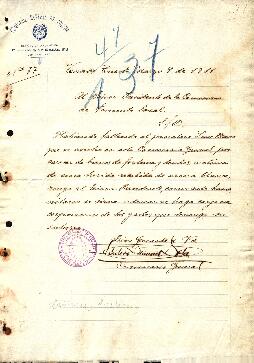0071 - Ayuda económica, jornalero fallecido; Comisaría General de Policía, Departamento General López, Provincia de Santa Fe
