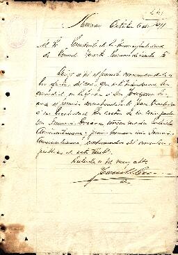 0241 - Permiso para exhumar restor familiares, firma confusa, Intendencia Municipal de Navarro
