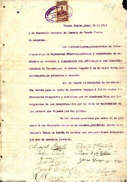 0199 - Necesidad de unificar tarifas; Propietarios de Cocherías, Cajonerías Fúnebres; Cocheros y Conductores de vehículos al servicio y disposición del público (24 firmas)