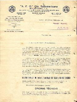 0143 - Ofrecimiento de servicio eléctrico; "A. E. G." Cía. Sudamericana de electricidad S.A.