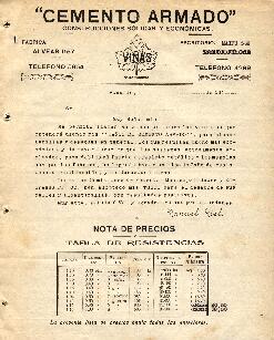 0100 - Folleto informativo sobre cemento armado; "Cemento Armado" Viñas