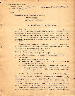 0012 - Ofrecimiento de servivio de alumbrado público; Sociedad Anónima "La Teutonia"