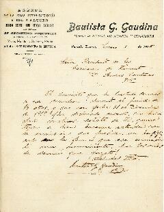 0285 - Pedido de certificado por los servicios prestados; Bautista Gaudina