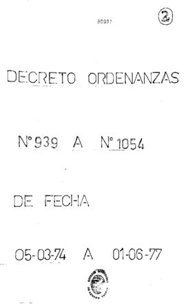 Ordenanzas 939 a 1054